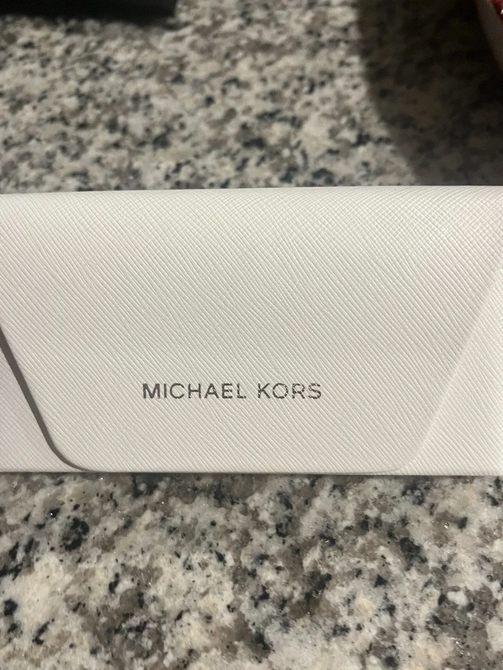 Michael Kors Black Textured Oval Women’s Sunglasses with Brown Lenses